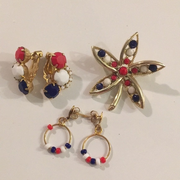 Brooch with Clip on Earrings and Post Earrings (Z) - Picture 3 of 4